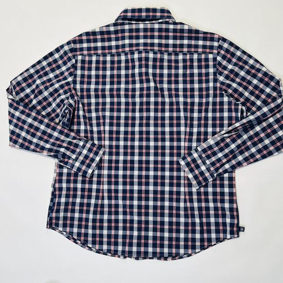 Mizzen+Main Shirt Mens Medium Blue Plaid Performance Dress Stretch Classic Fit - Picture 5 of 13